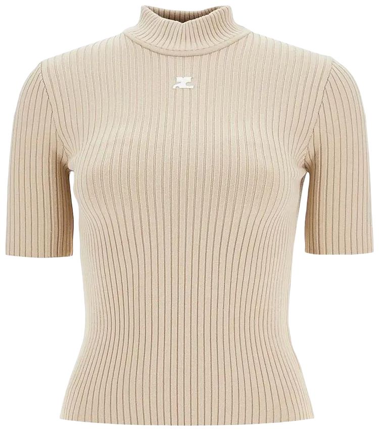 

Свитер Courrèges Ribbed Turtleneck Sweater 'Cappuccino', загар