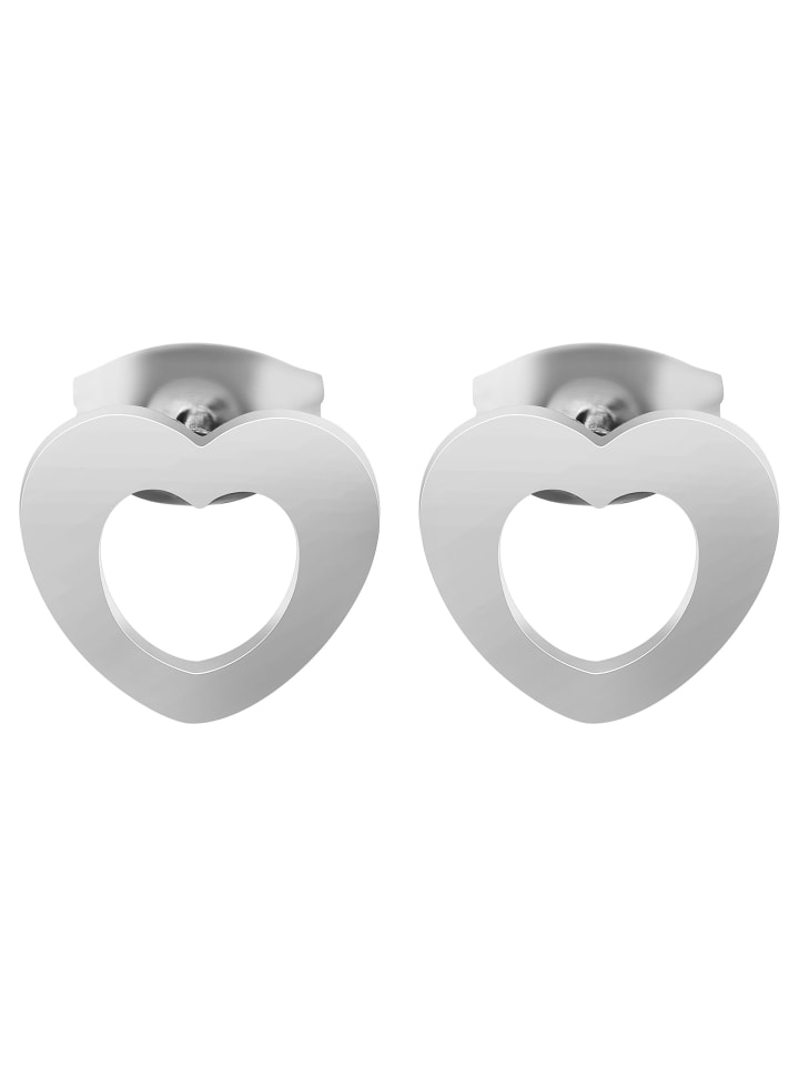 

Adeliás Женские серьги - серьги-гвоздики в форме сердца из нержавеющей стали, серебристого цвета