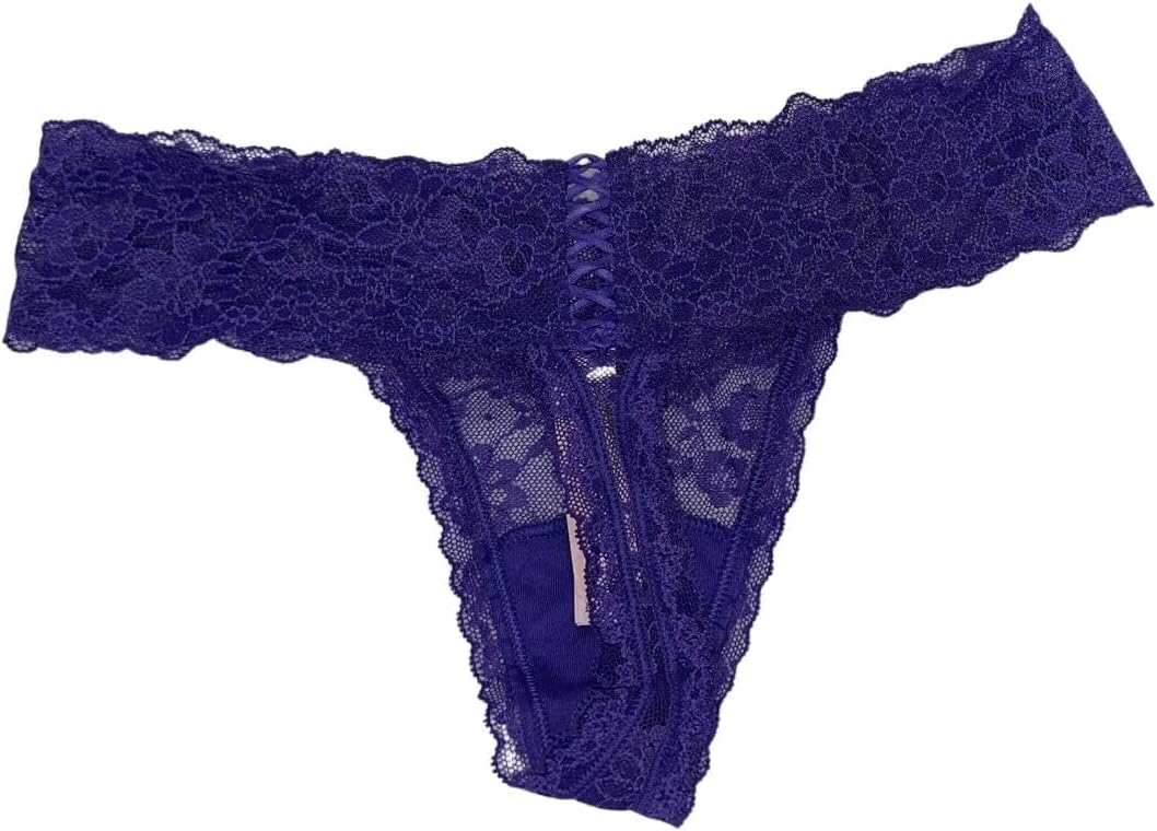Victoria's Secret кружевное стринги с шнуровкой, цвет Purple, новое — фото 2