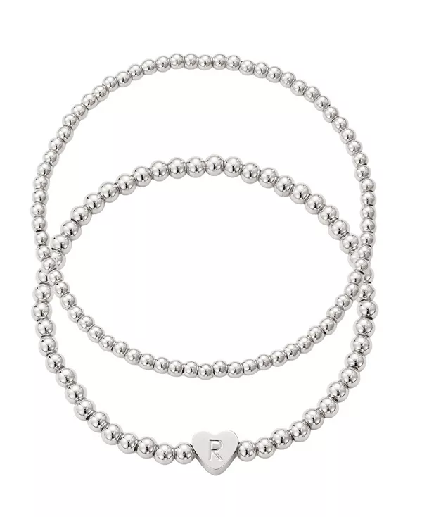 

Набор браслетов с серебряными шариками и бусинами Adornia, silver-r