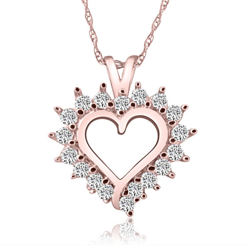 

Ожерелье с подвеской из 1/2-каратного бриллианта в белом, желтом или розовом золоте 14 карат Pompeii2, 14K Rose Gold