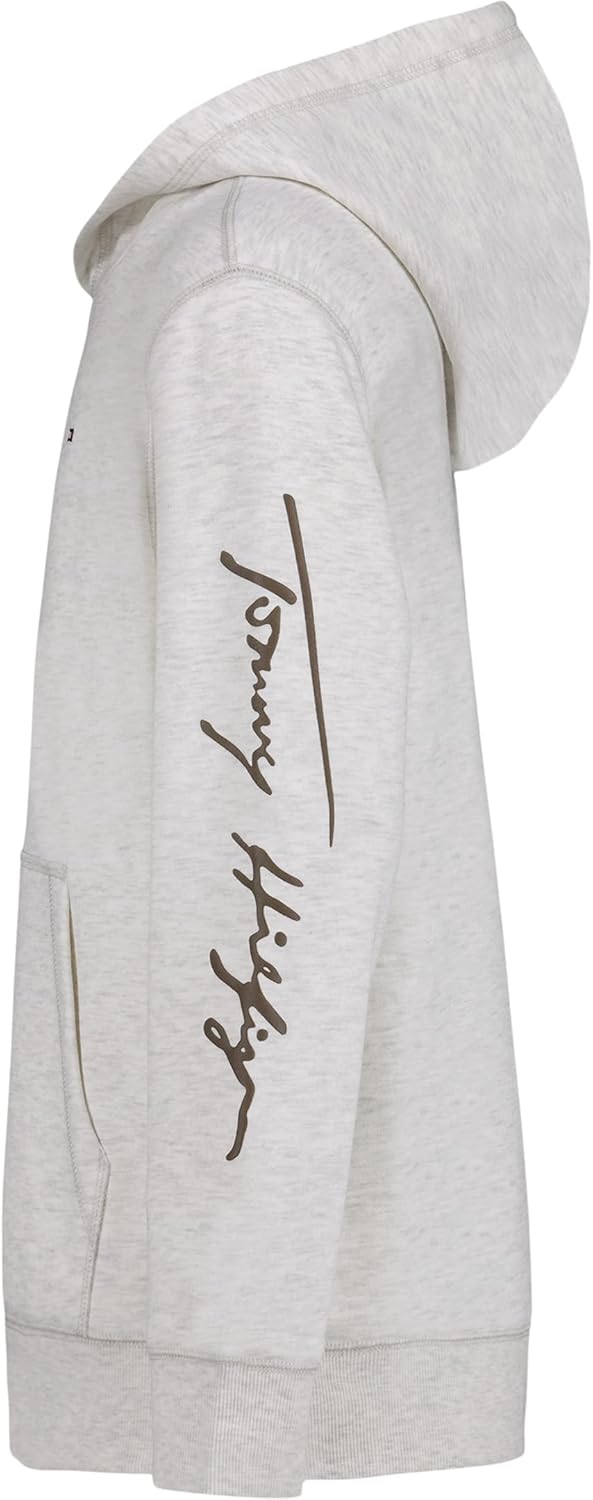 Толстовка с капюшоном Tommy Hilfiger для мальчиков с длинными рукавами из флиса, Signature Oatmeal Heather — фото 2