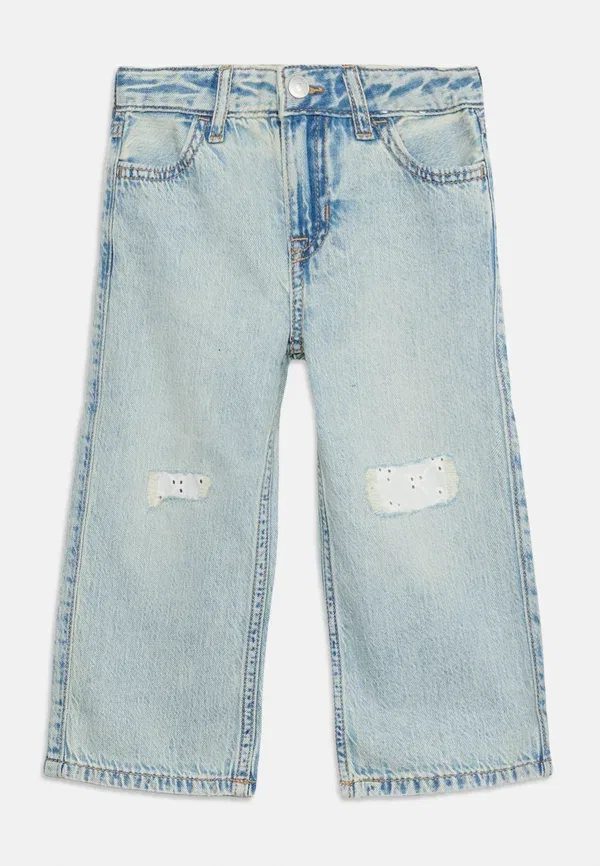 Джинсы свободного кроя с люверсами Abercrombie & Fitch, синие — фото 3