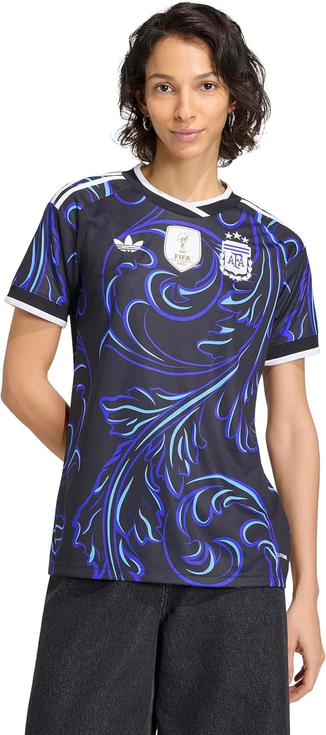 Футболка женская adidas Argentina 26 Away Replica Jersey, Black/Lucid Blue/Blue Burst