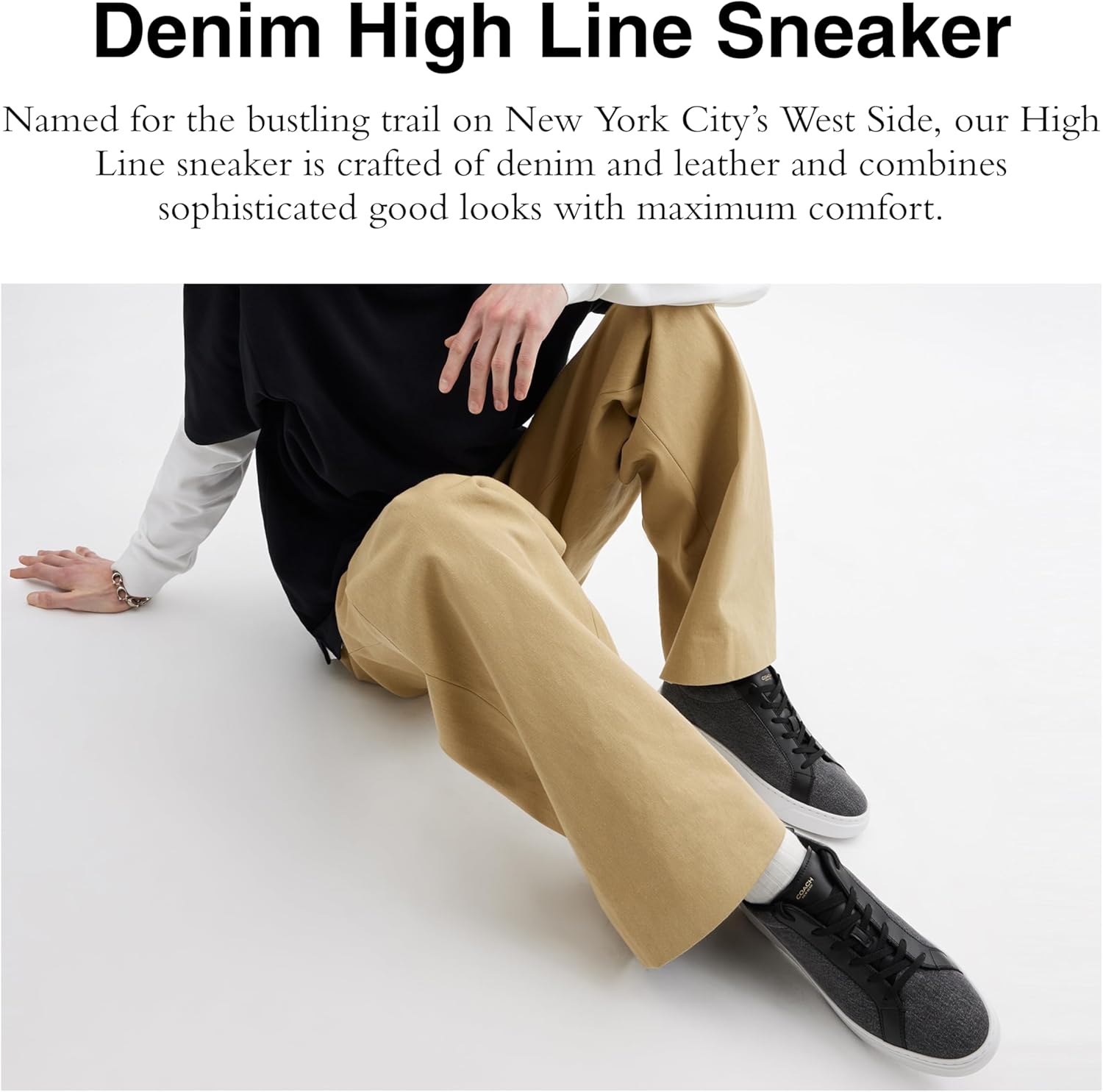 Мужские кроссовки Coach High Line High Top из фирменного канваса, черный — фото 2