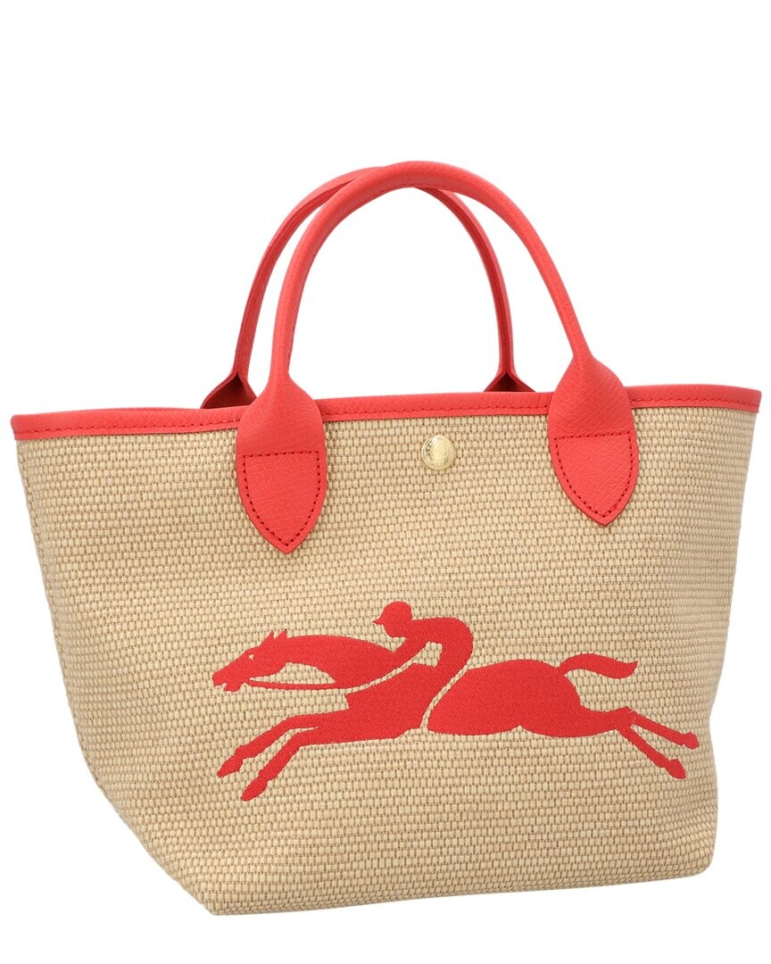 

Маленькая сумка-тоут Longchamp Le Panier Pliage из рафии, красный