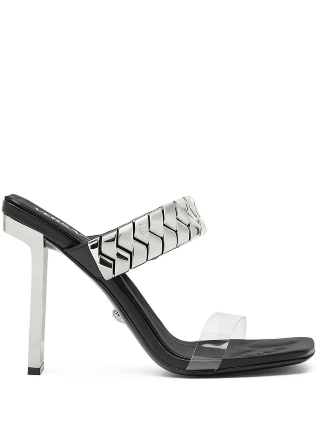 Versace мюли Slice 105, серебристый