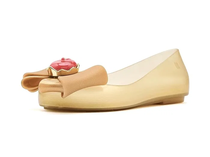 Балетки с диснеевским принтом Sweet Love Mini Melissa, Pearlish Beige/Gold