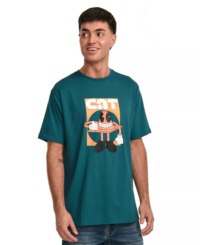 

Мужская футболка с круглым вырезом и логотипом Cat