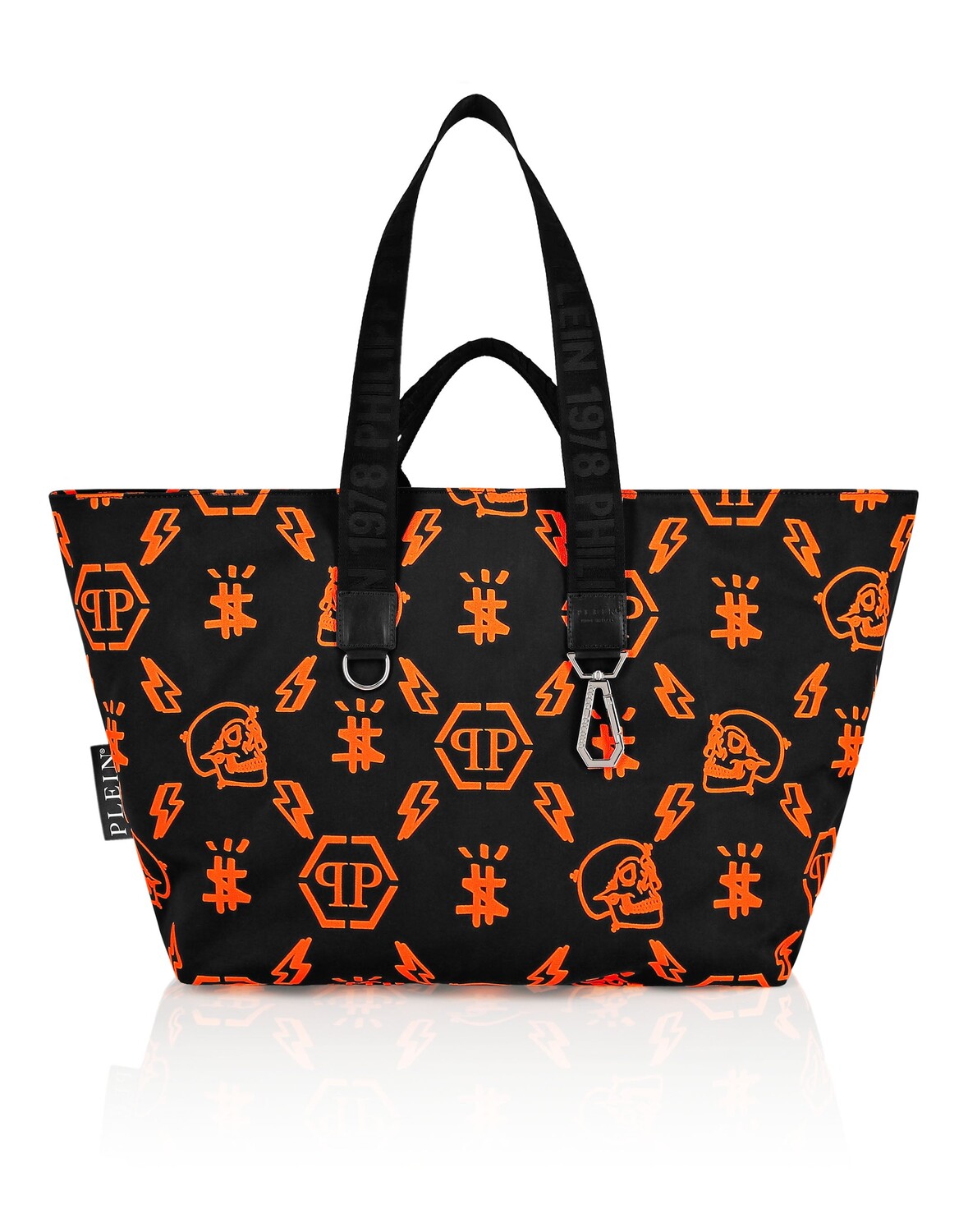 

Нейлоновая большая сумка с монограммой Philipp Plein, цвет Black / Orange