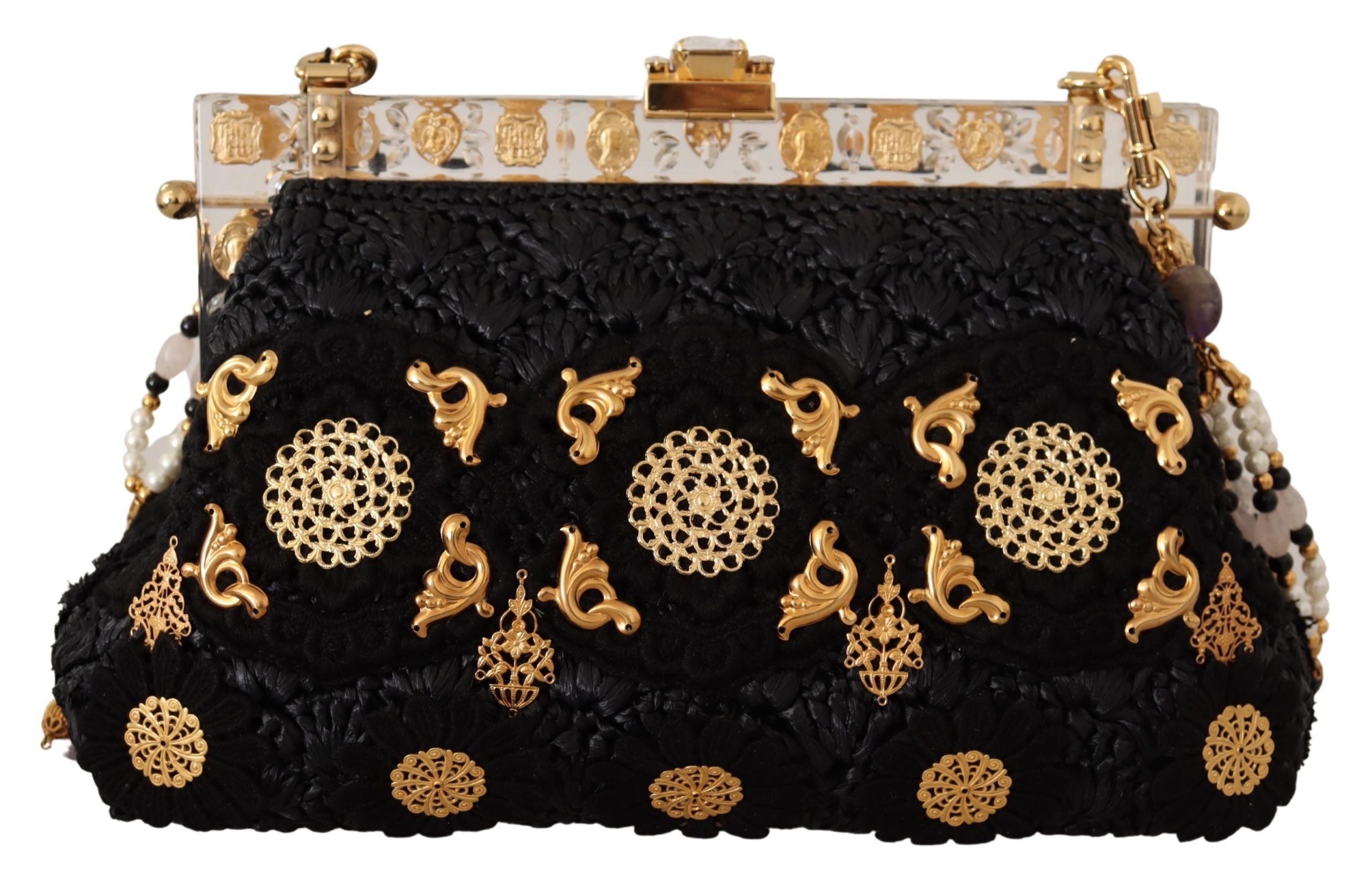 

Роскошный вечерний клатч VANDA с ​​черными кристаллами Dolce & Gabbana, черный