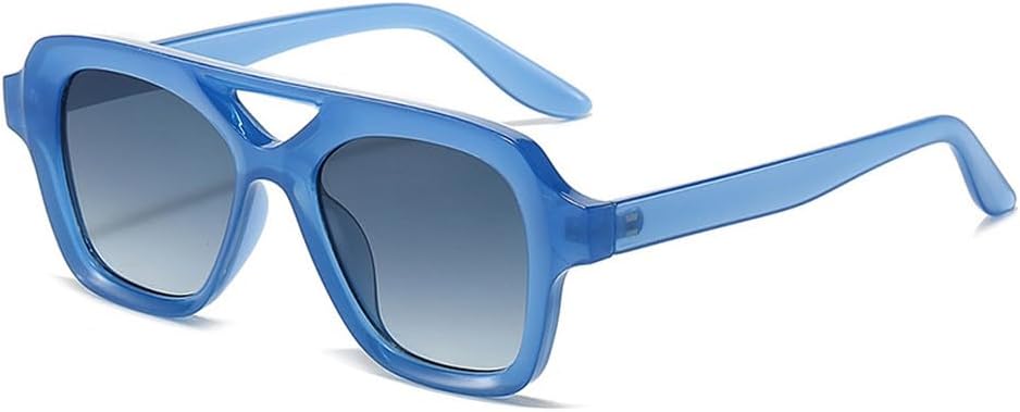 

Солнцезащитные очки с двойной перемычкой для женщин, модные градиентные очки с защитой от УФ-излучения UV400 для мужчин, желто-синие солнцезащитные очки HVTVTLA, Blue Green Gradient