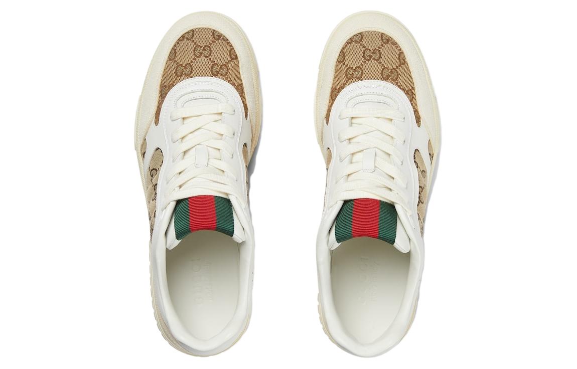 Кроссовки GUCCI 'GG Canvas White Beige' Бежевые Коричневые — фото 3