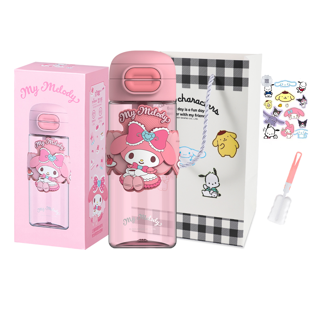 

Пластиковый стакан Melodi 630 мл Sanrio, My Melody Water Cup+Shopping Bag+Sticker Cup Cleaning Brush