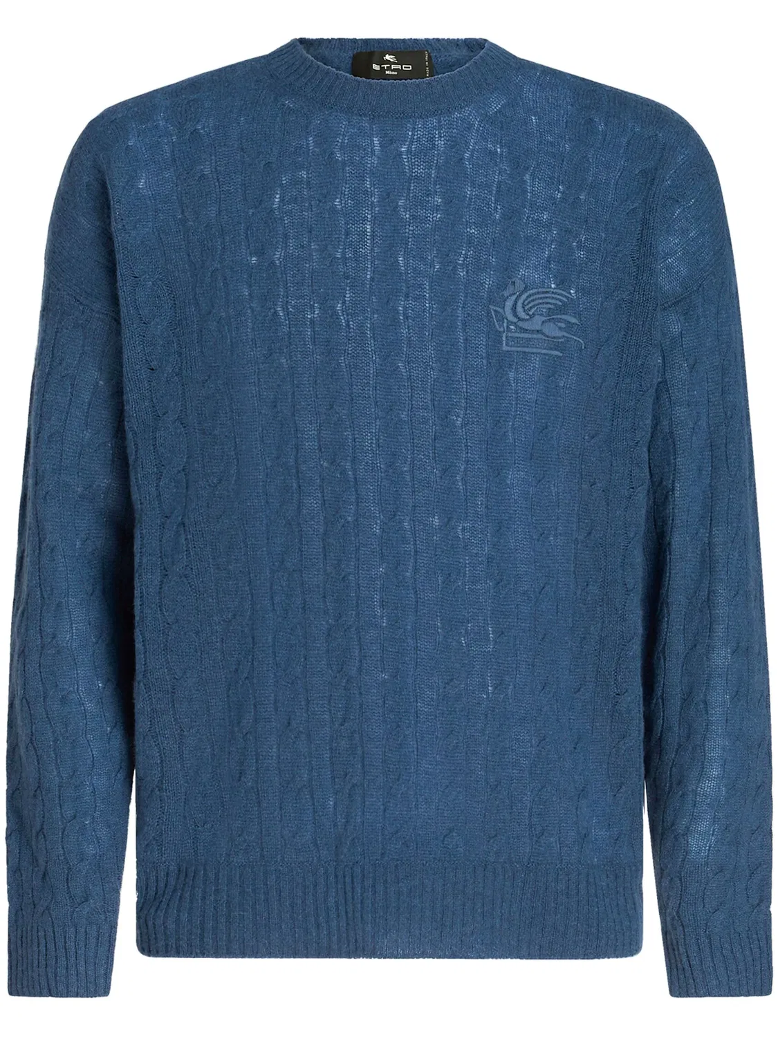 Свитер с косичками из кашемира ETRO, темно-синий