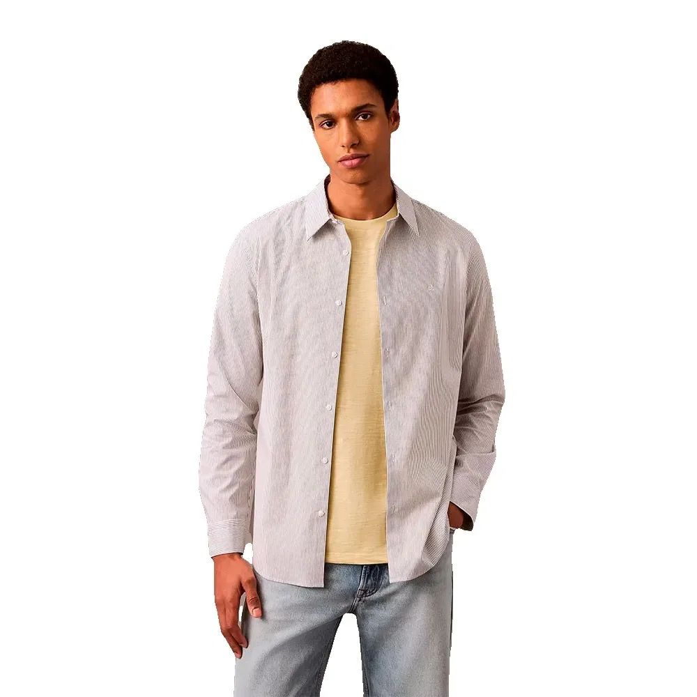 Рубашка с длинным рукавом Slim Fit Calvin Klein, бежевый
