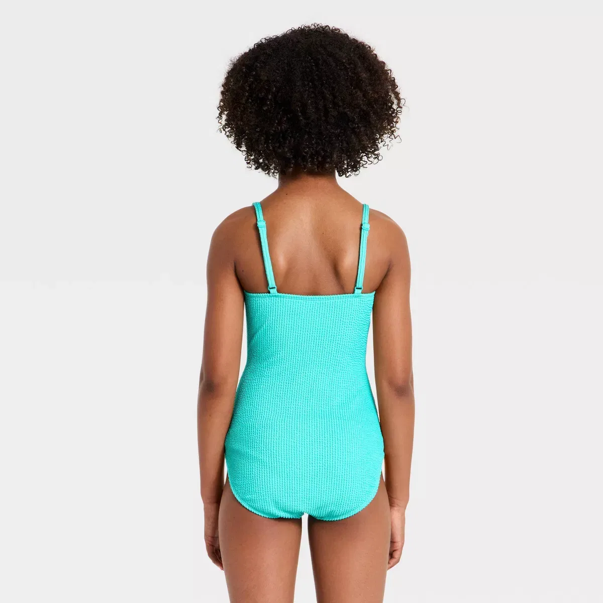 Детский купальник-слитник для девочек с вырезом Spring Vacay GIRLS SWIM/OUTERWEAR, Aqua Blue — фото 2