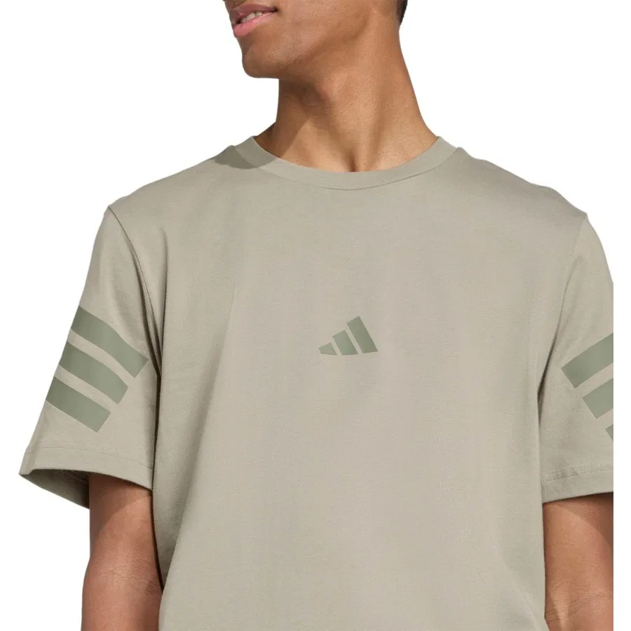 Мужская футболка с принтом M 3s Reg T adidas, Бежевый — фото 4