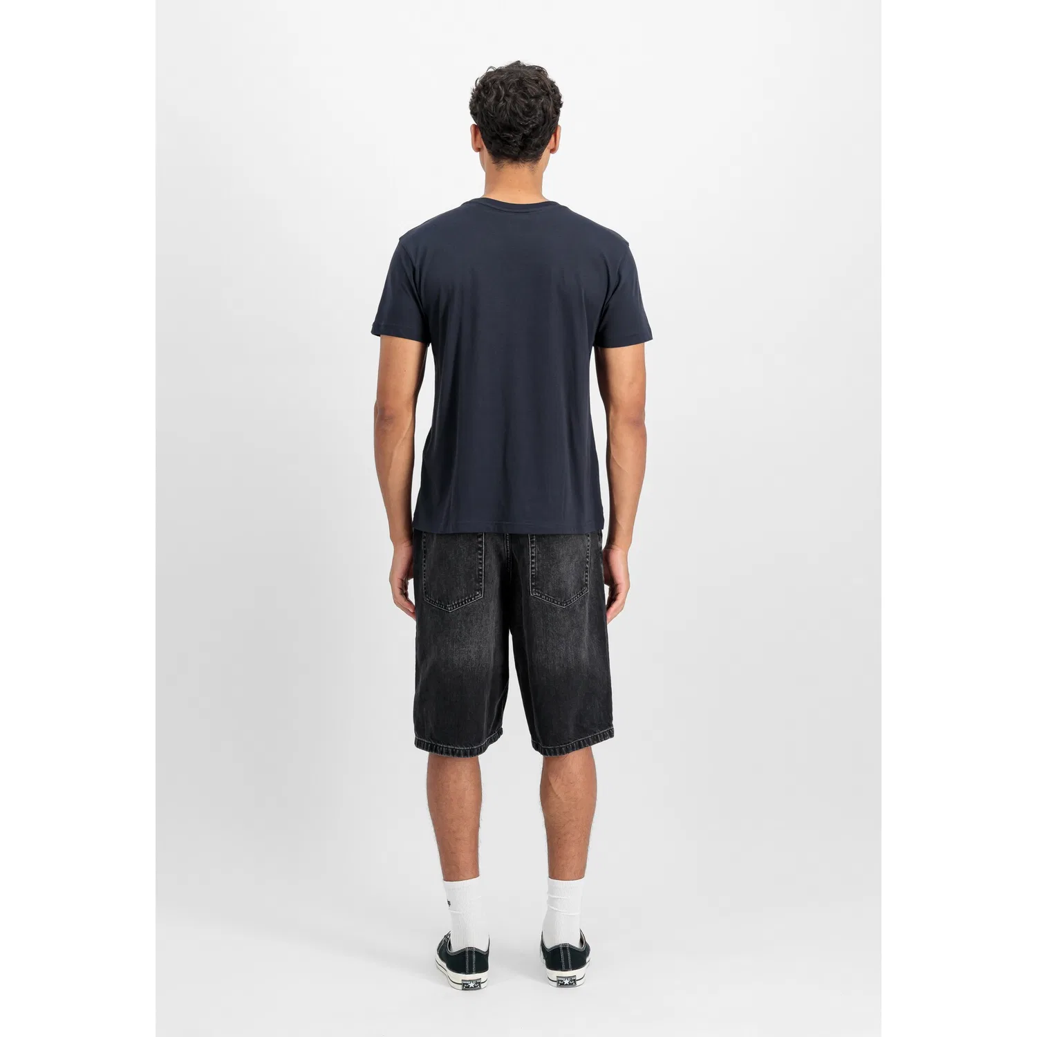 Детские футболки с круглым вырезом Alpha Industries, Black/Rep.Blue — фото 4