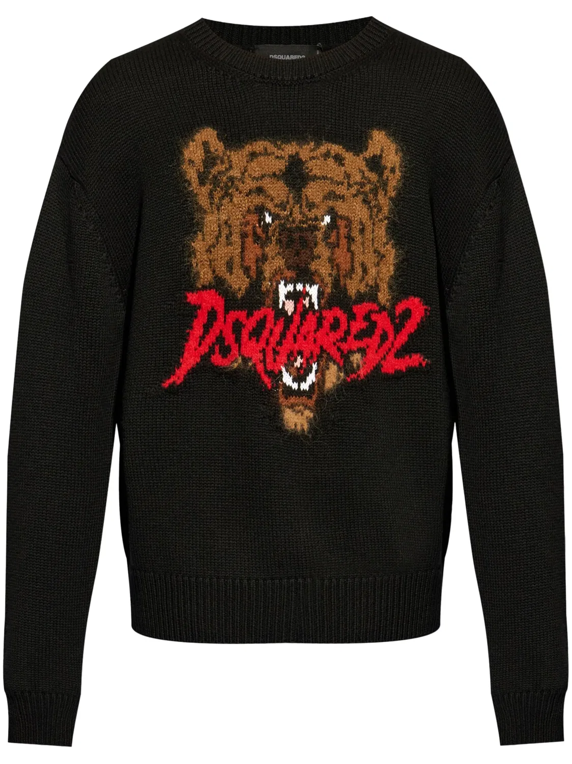 Джемпер из шерсти с интарсией DSQUARED2, черный
