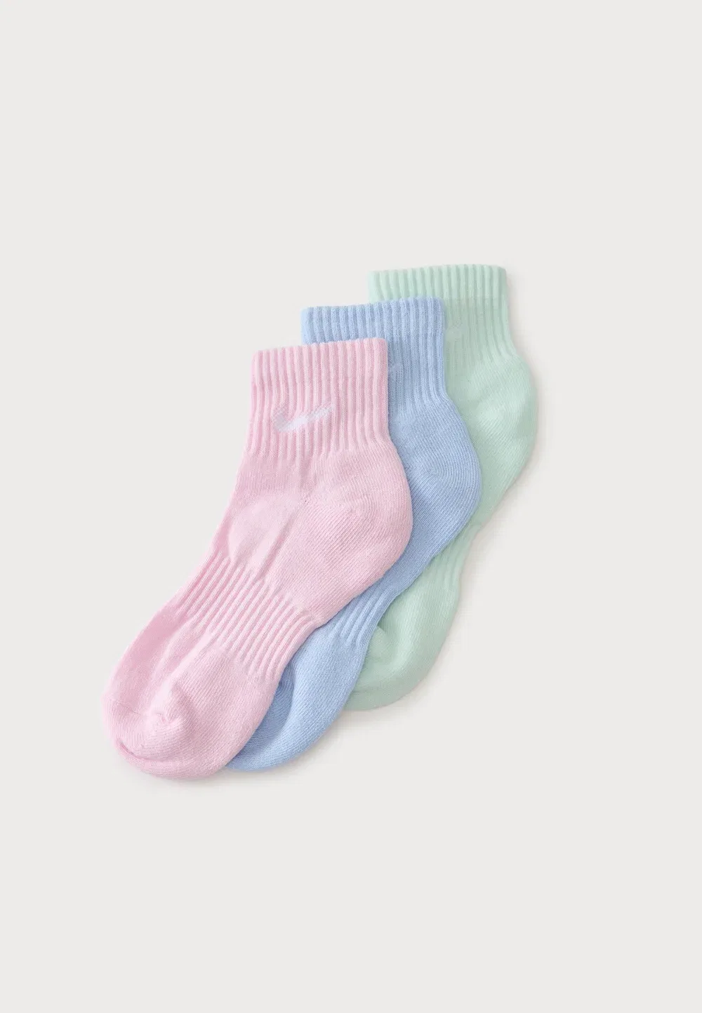 Повседневные мягкие носки унисекс, комплект из 3 пар - спортивные носки Nike Performance, Pink/Blue/Light Green
