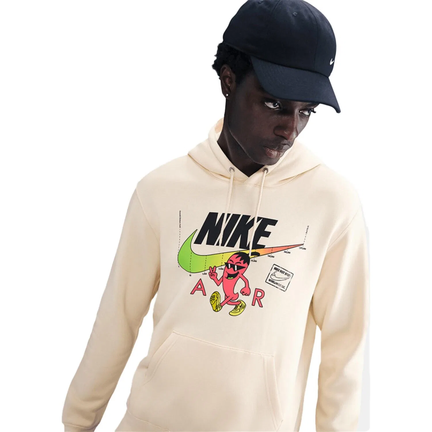 Мужское худи с принтом Nike Club, Nike, Weiss
