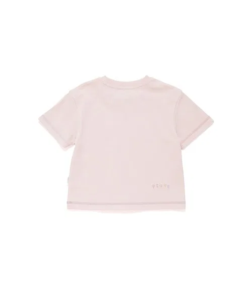 Детская футболка с принтом Drawing Bear Pink gelato pique, Pink — фото 4