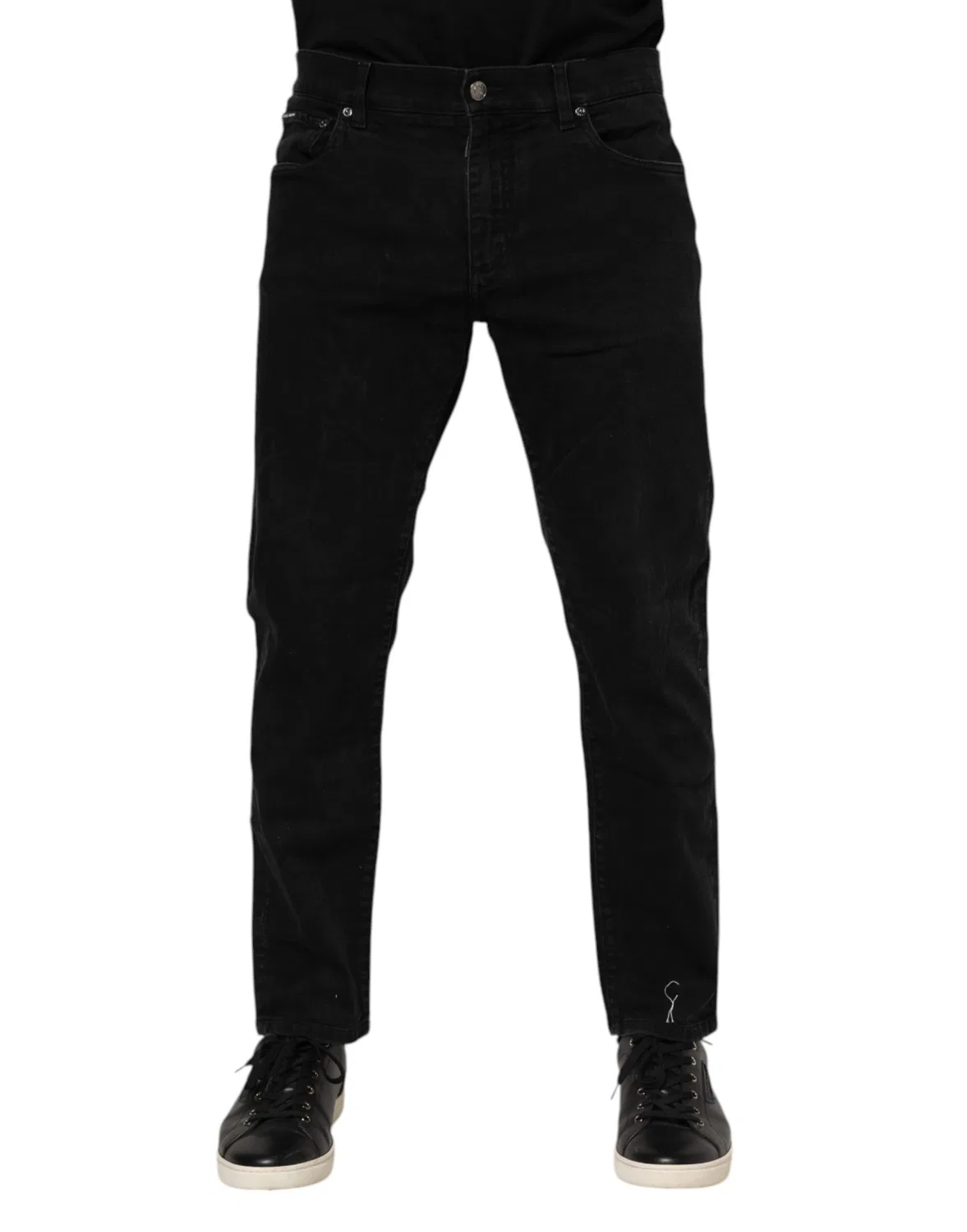 Мужские джинсы с логотипом Slim Fit Jeans Dolce & Gabbana, Black