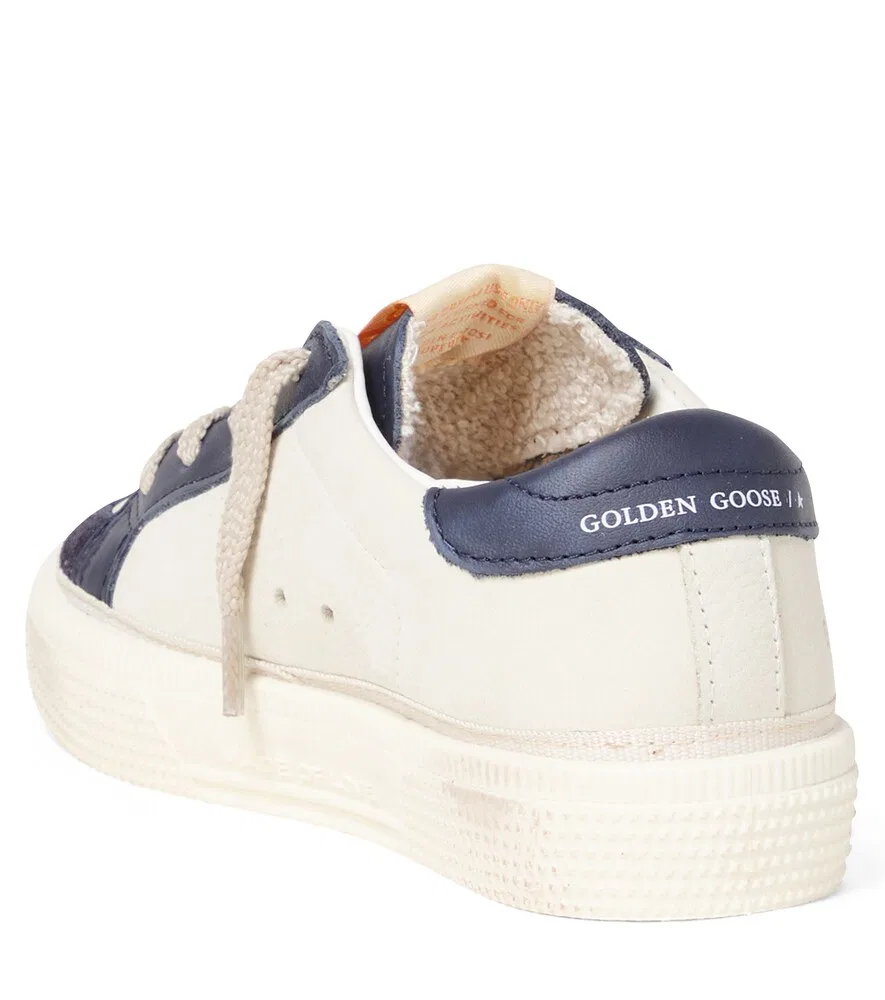 Кожаные кроссовки на платформе May Golden Goose Kids, белый — фото 3