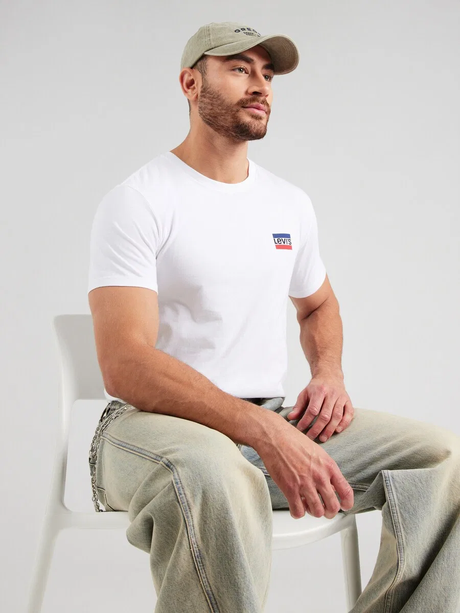 Комплект из двух футболок LEVI'S с графическим принтом, темно-синего и белого цвета — фото 2