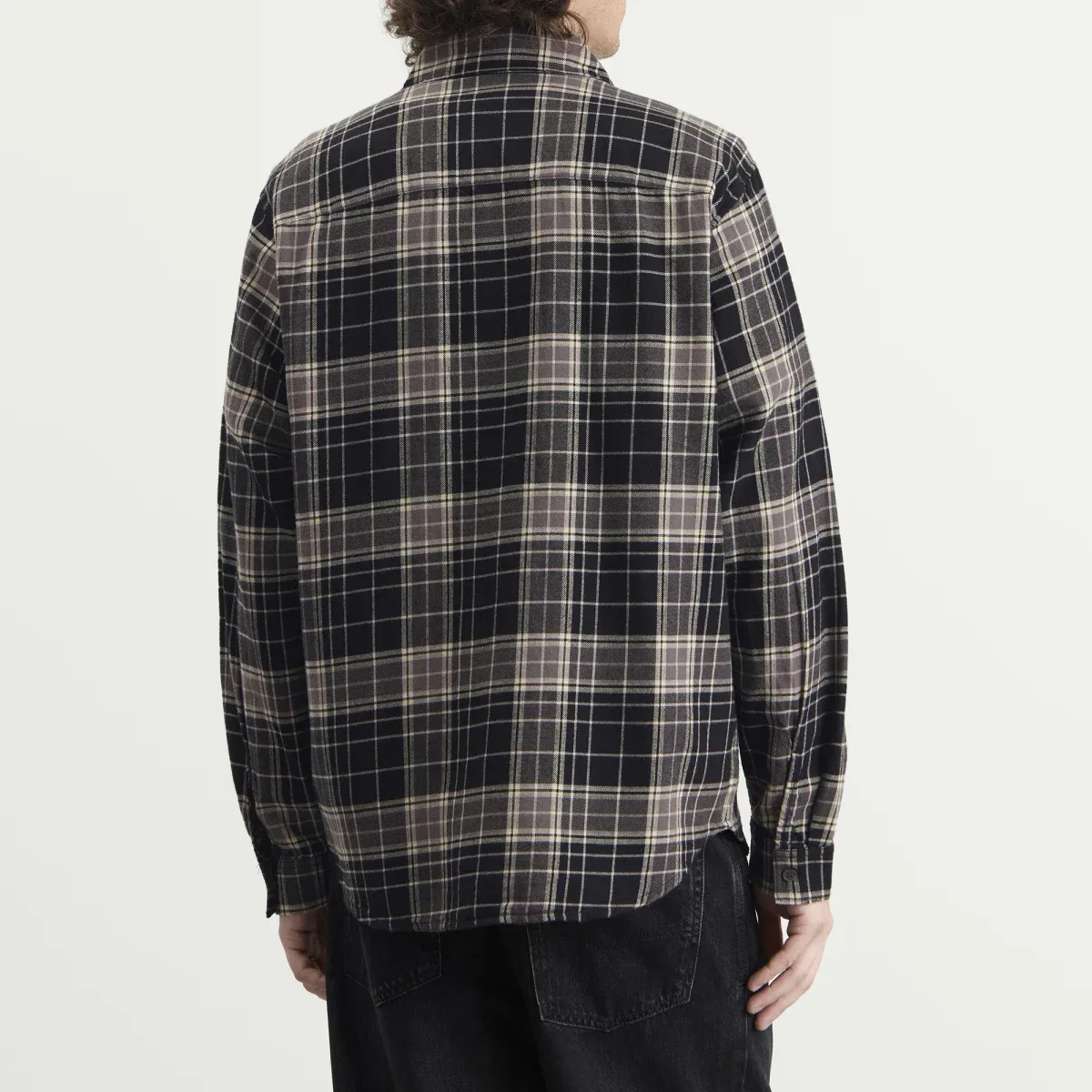 Рубашка в клетку с вышивкой Big D Stone Washed Check Shirt Diesel, Black — фото 3