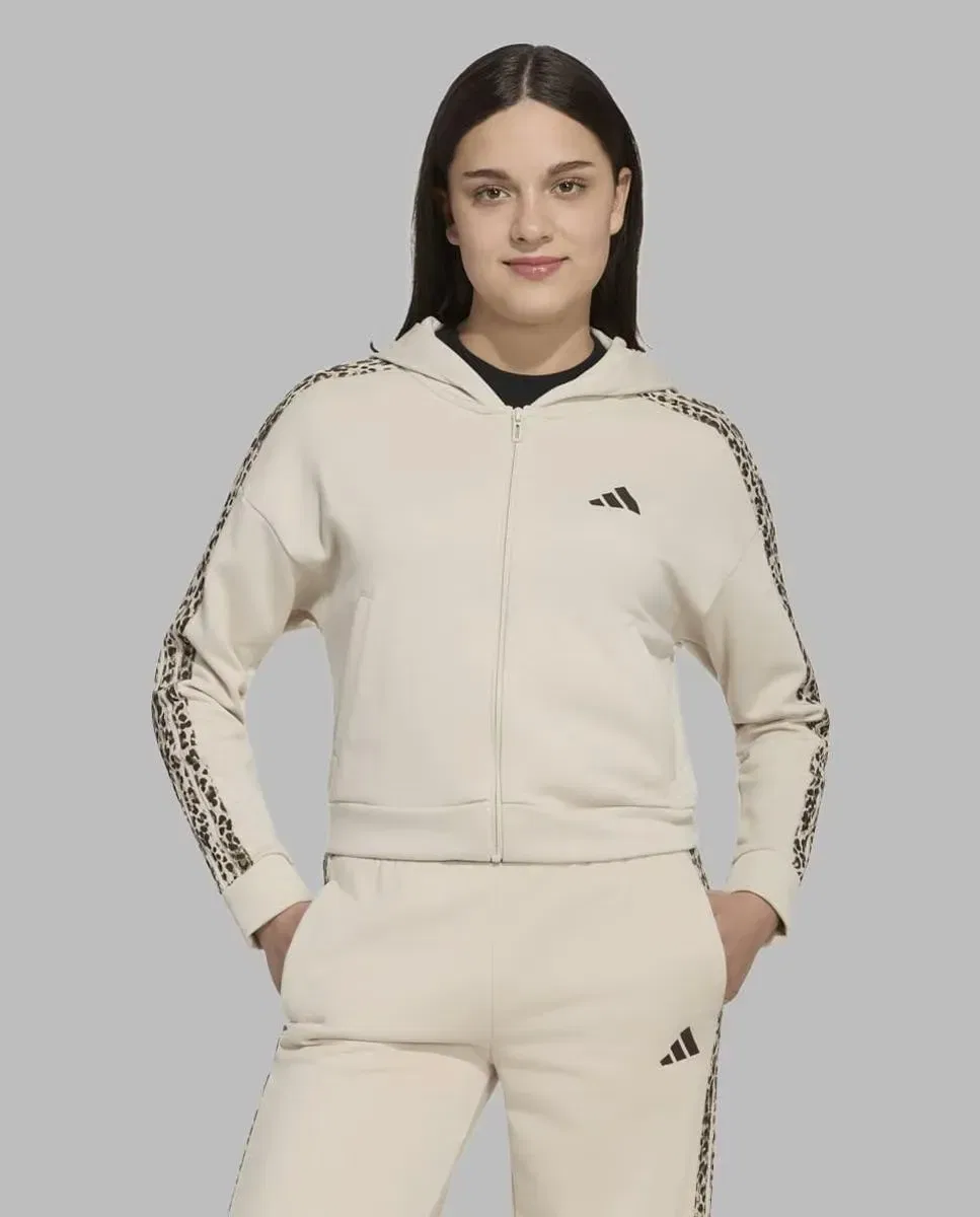 Детская кофта на молнии с принтом Seasonals Animal adidas, Beige