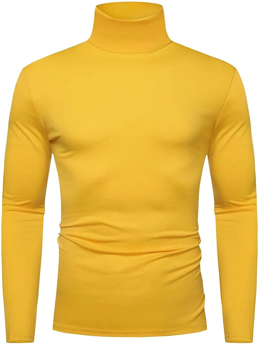 Мужская футболка с высоким воротником длинный рукав Vintage Style, Yellow