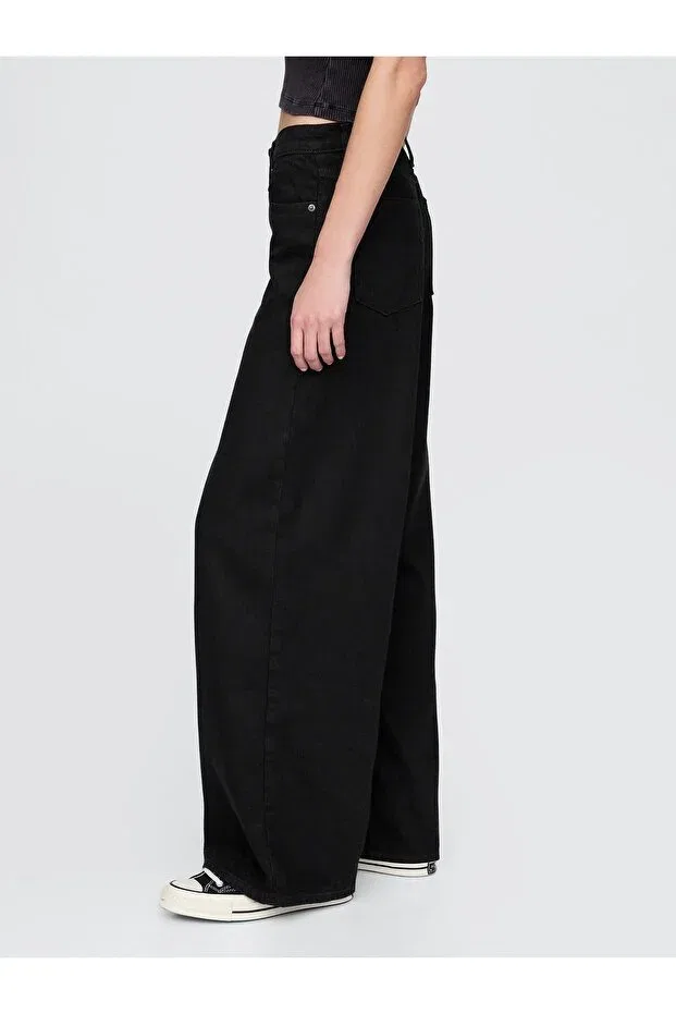 Женские джинсы свободного кроя Gap, Black-000 — фото 4