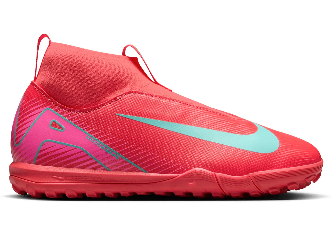 Детские кроссовки для футбола с принтом Nike Mercurial Superfly 10 Academy TF, Ember Glow/Aurora Green