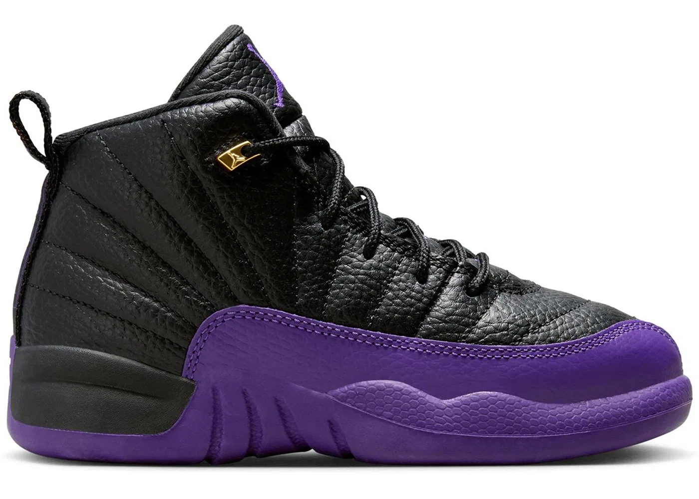 Детские кроссовки с принтом Jordan 12 Retro Jordan, Black/Field Purple/Taxi
