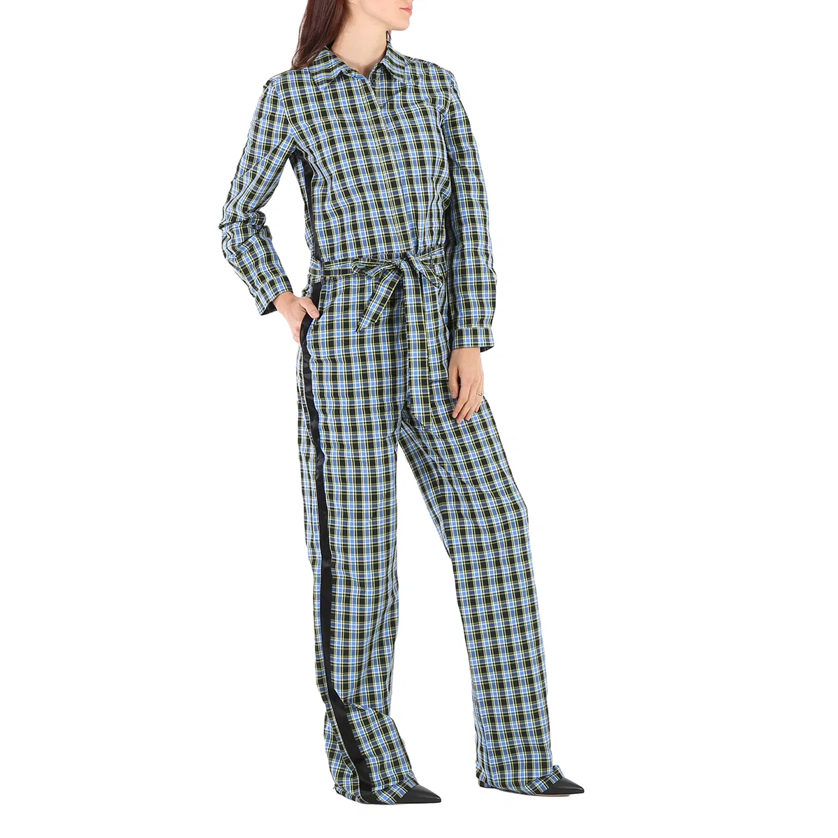 Комплект женский с комбинезоном Lampton Check Tie Waist Burberry, Azure Blue — фото 3