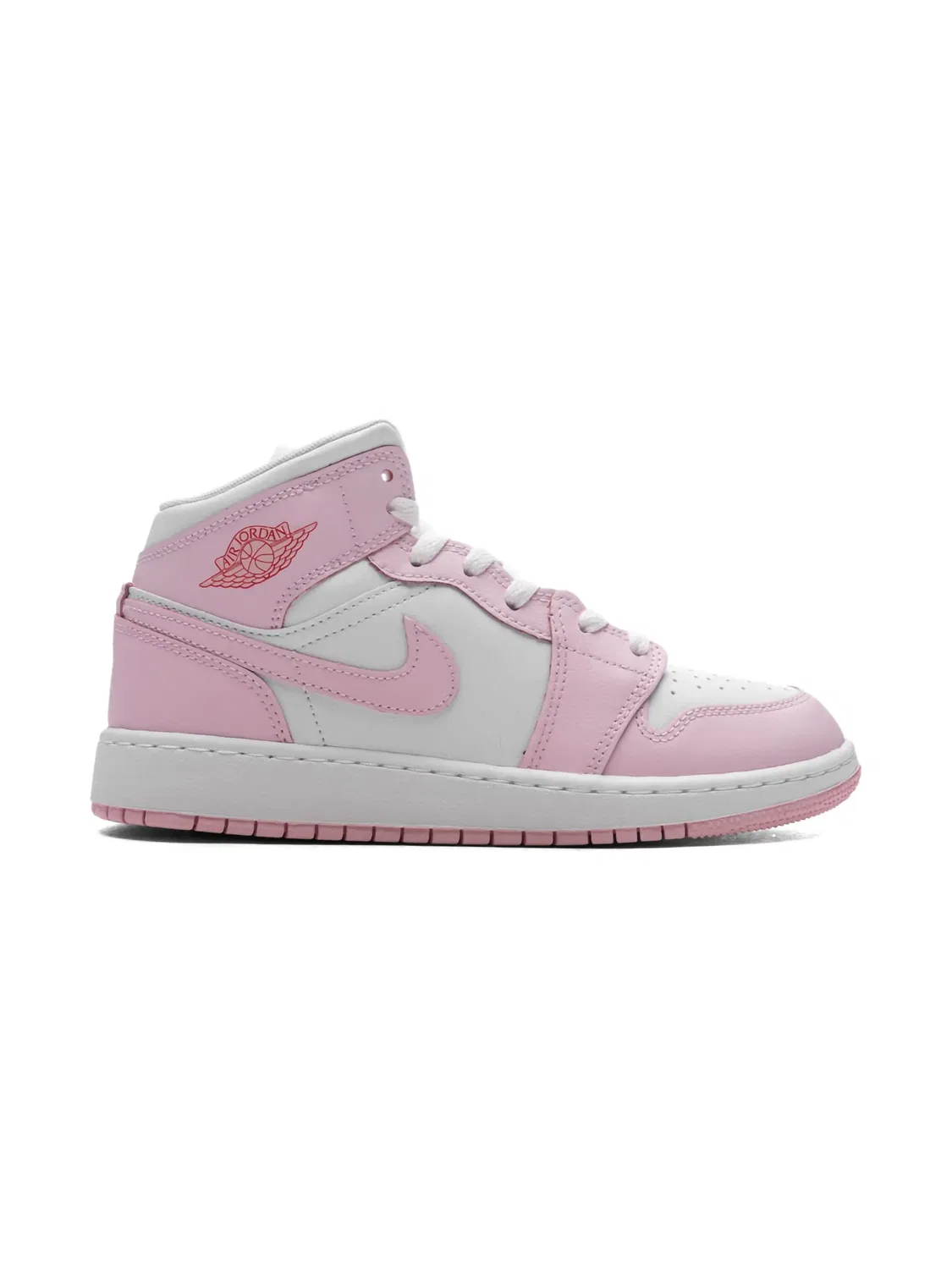 Кроссовки Jordan 1 Mid "Pink Foam/Fire Red" — фото 2