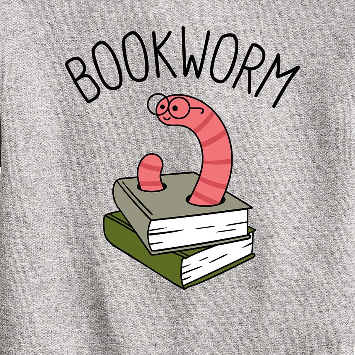 Детское свитшот с принтом Bookworm Instant Message, Athletic Heather — фото 2