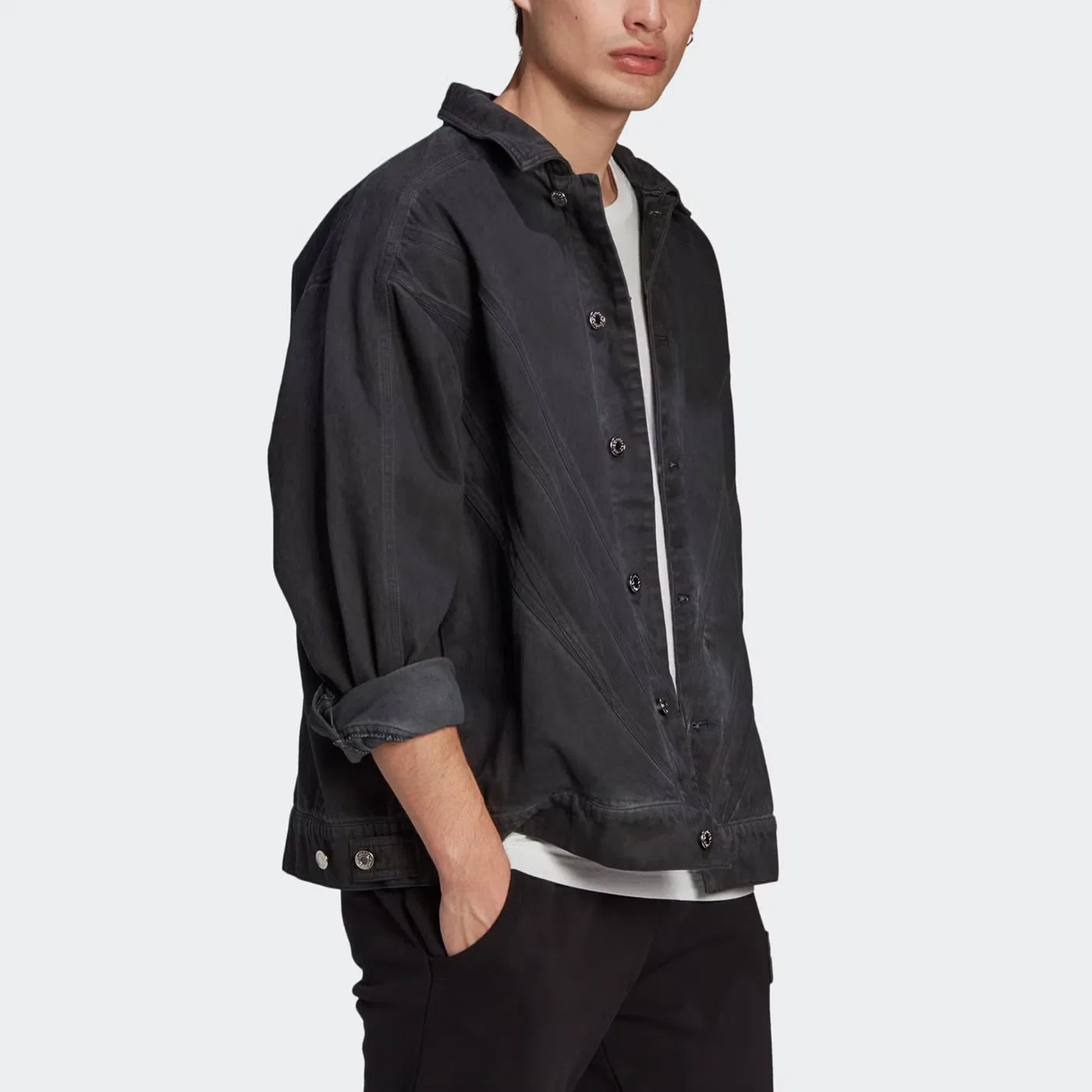 Джинсовая куртка с воротником Originals fshn denim jkt Adidas, черный — фото 4