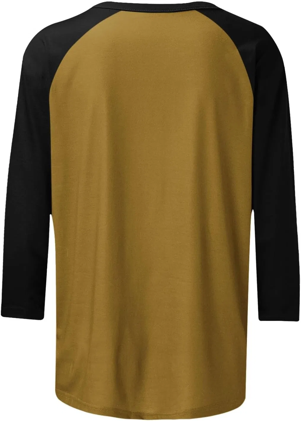 Женская свободная блуза с длинным рукавом 3/4 Color Block, Gold — фото 4