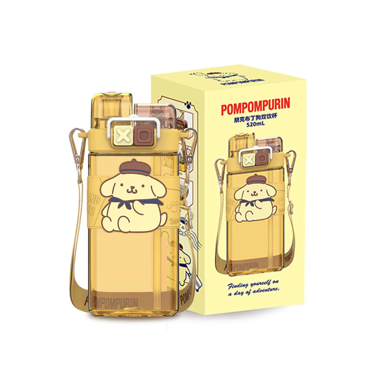Детская кружка с двойными стенками Sanrio Kuromi Pudding Yellow, 520 мл