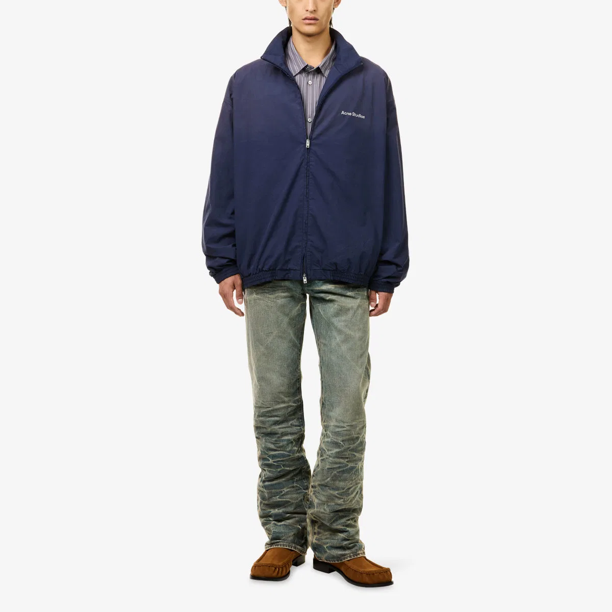 Хлопковая спортивная куртка с логотипом Olando Acne Studios, темно-синий — фото 2