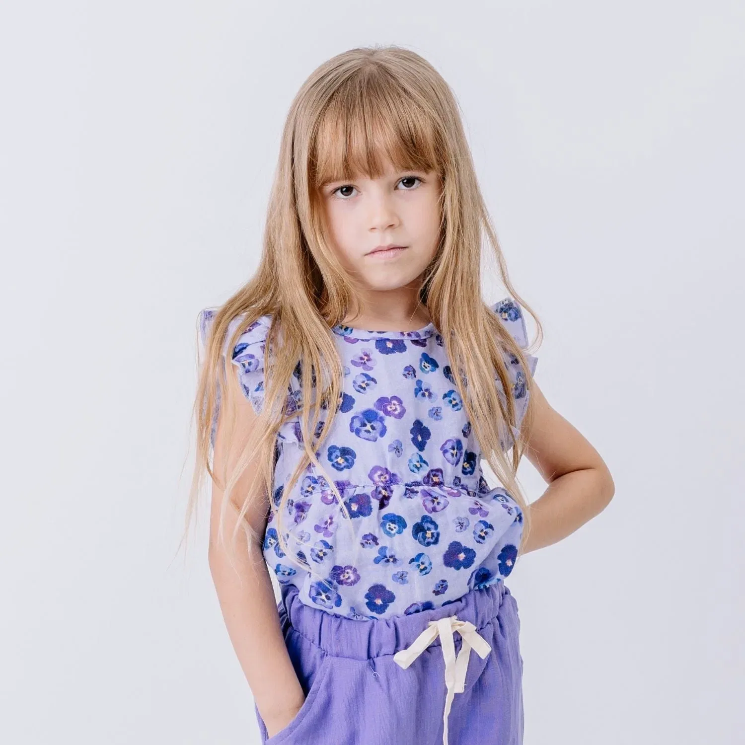 Брюки детские хлопковые Royal Lavender Walkiddy, фиолетовый — фото 2