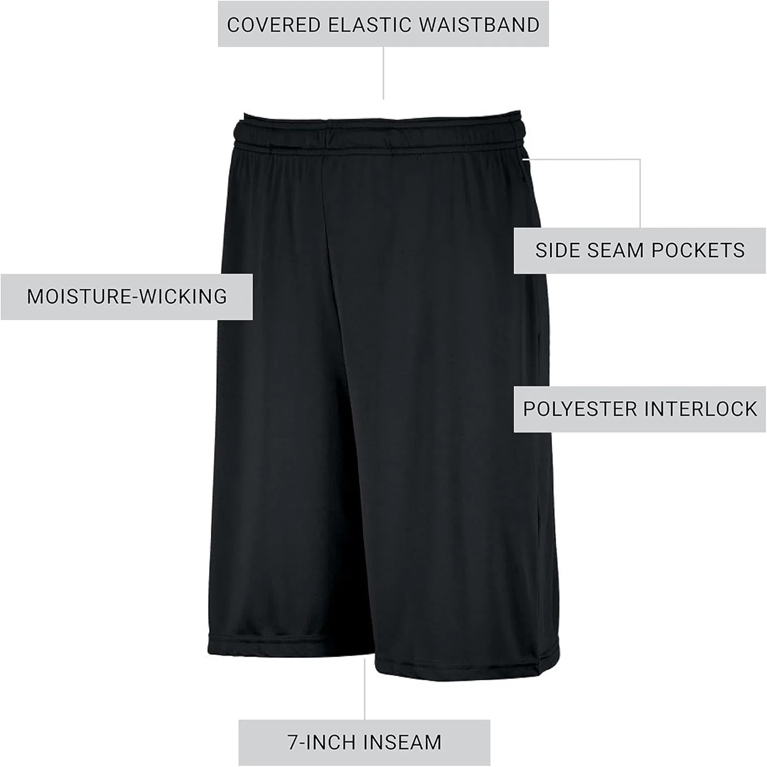 Спортивные шорты Russell Athletic Dri-Power Performance с карманами, черный — фото 3