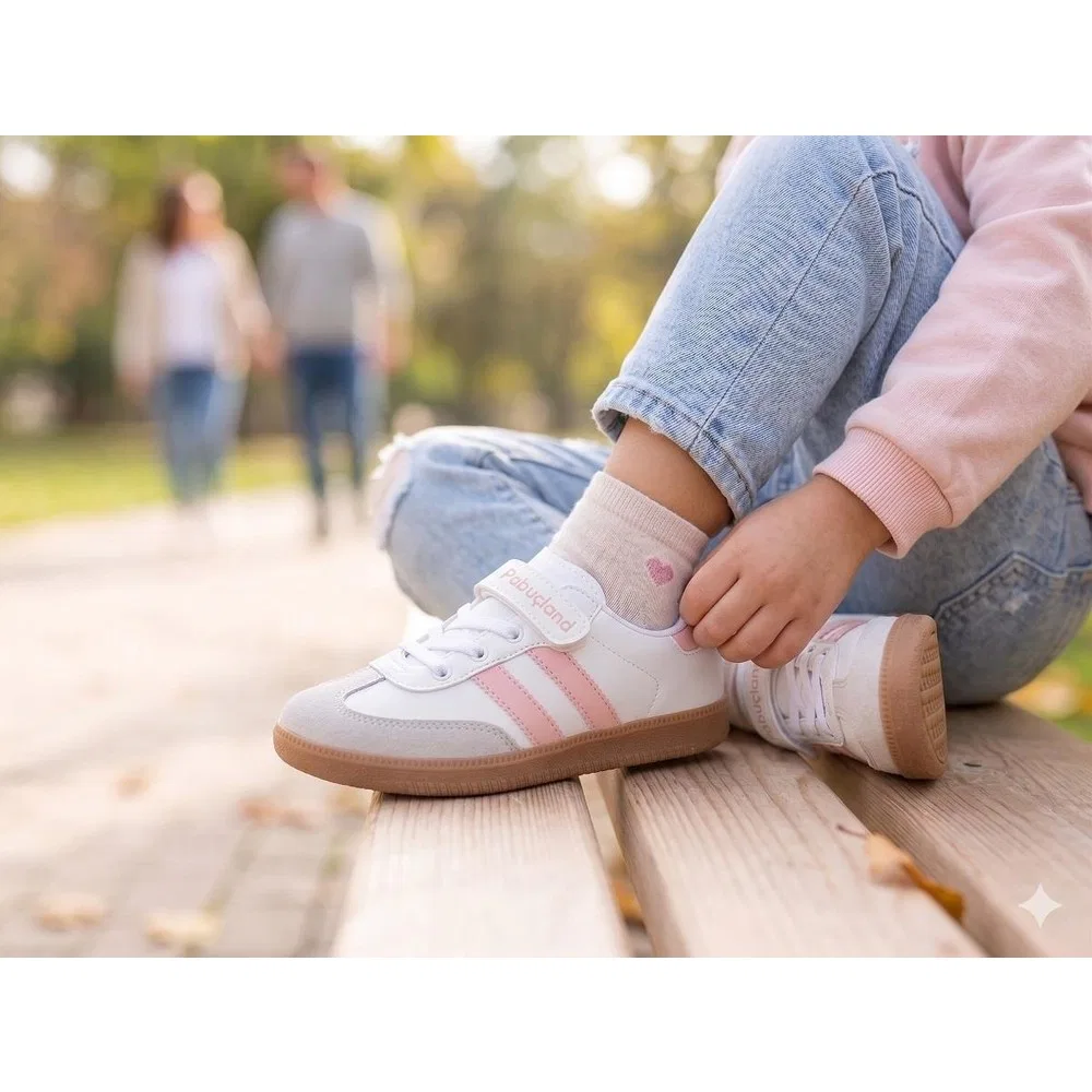 Детские кроссовки с липучками легкие с гибкой подошвой Retro Sneaker Pabuçland — фото 3