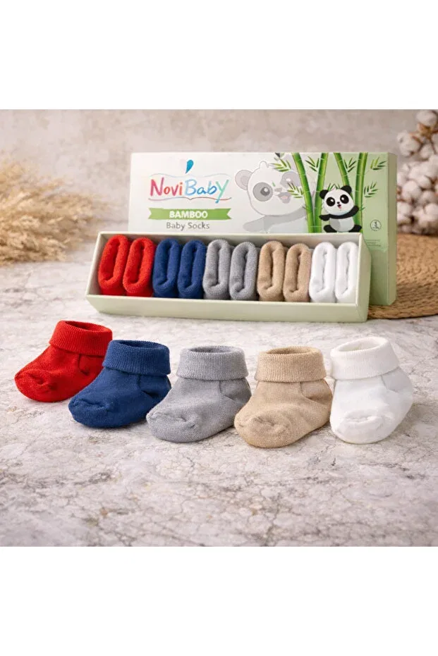 Детские носки для новорожденных из бамбука набор 5 пар Basics Novibaby, Cold Weather