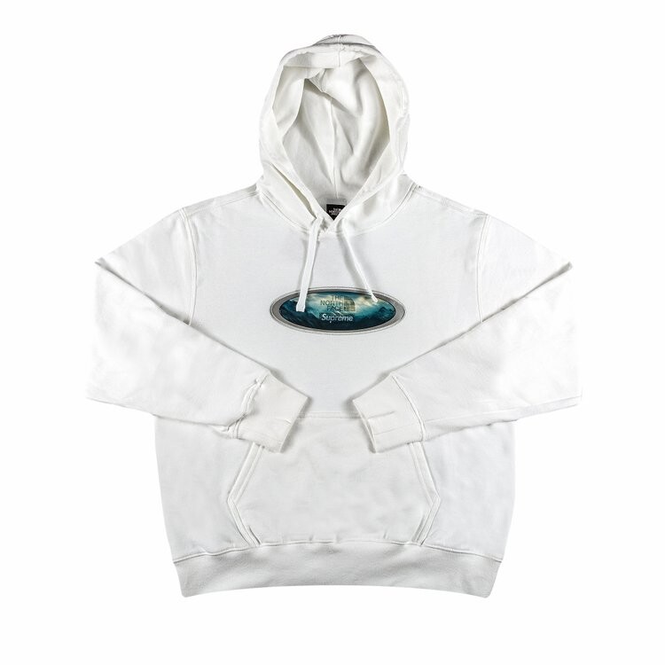 

Толстовка Supreme x The North Face Lenticular Mountains Hooded Sweatshirt 'White', белый