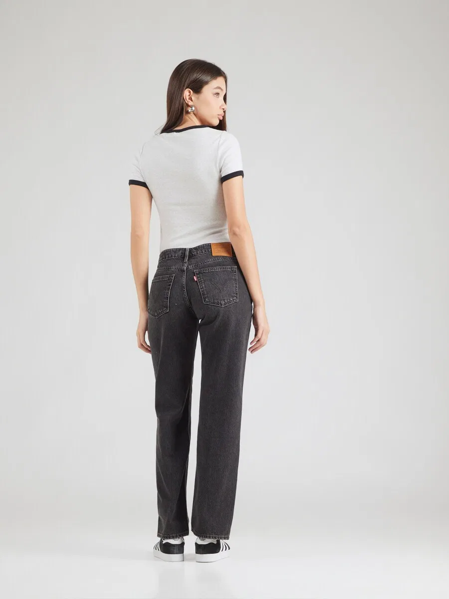 Джинсы LEVI'S Regular 'Low Straight' из черного денима — фото 4