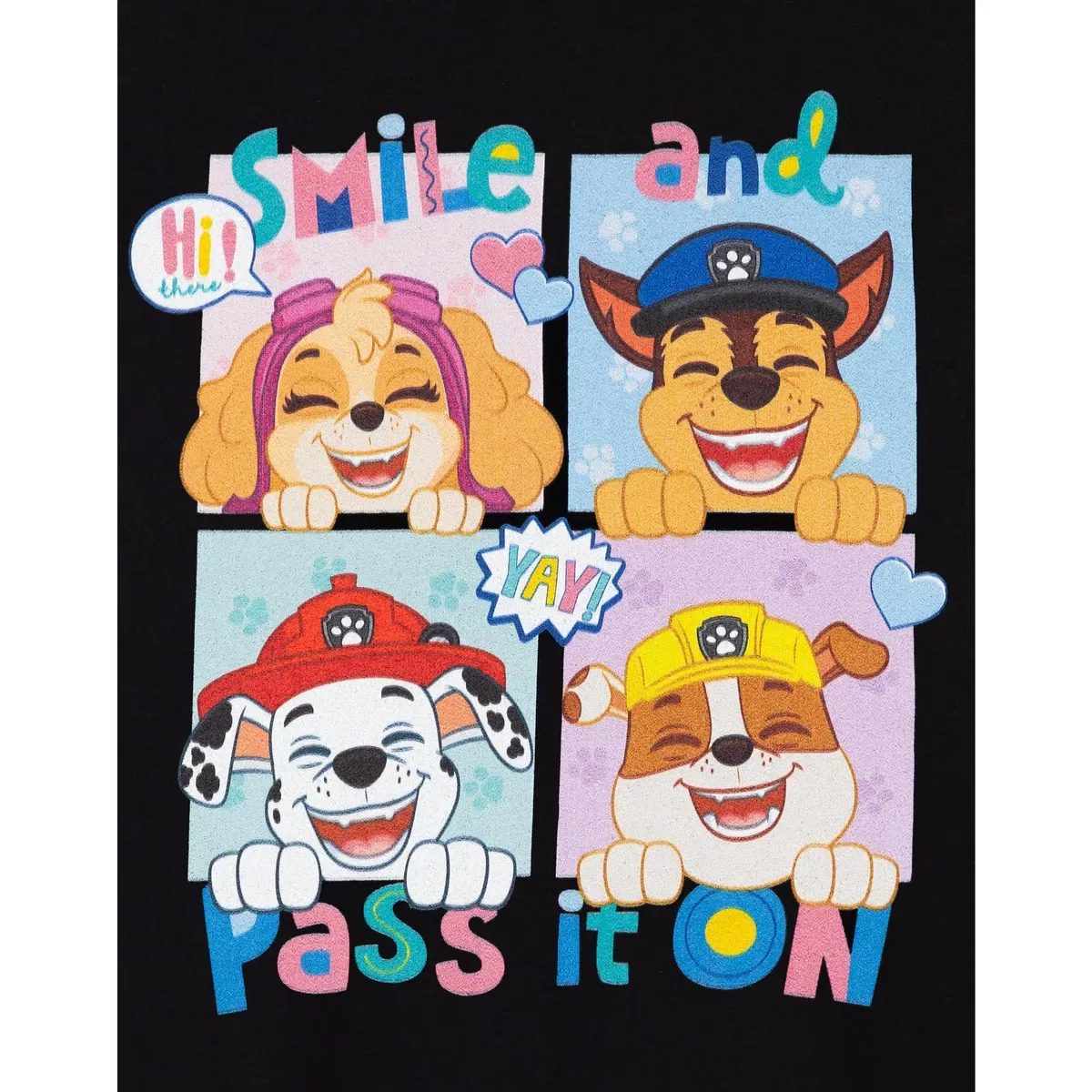 Детское худи с принтом Smile and Pass It On Paw Patrol, Black — фото 2